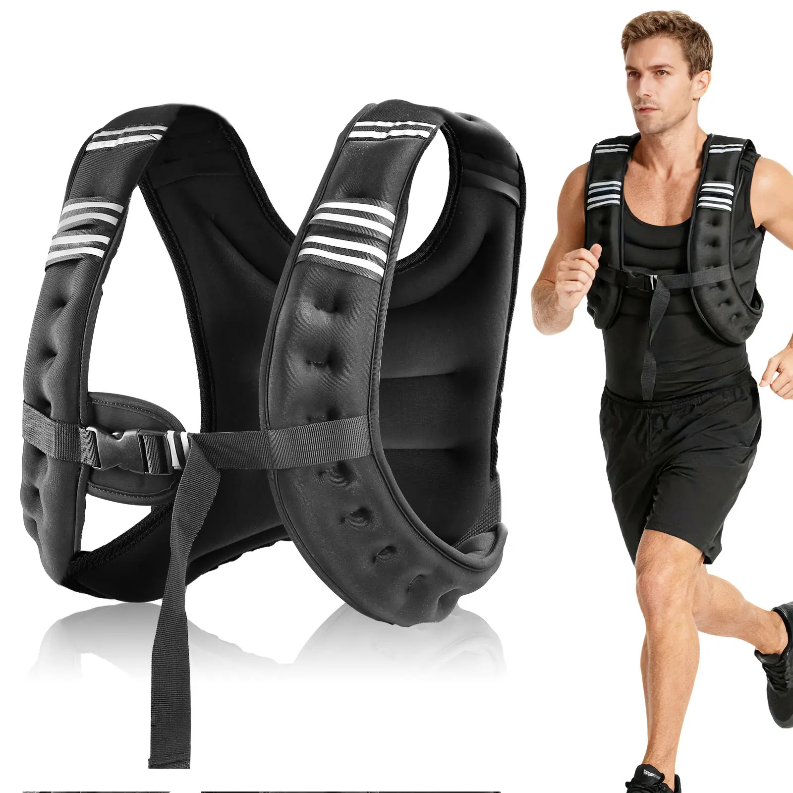 Crossfit Weight Vest - Regulowana kamizelka obciążeniowa 12lb z odblaskowymi